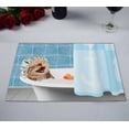 thumbnail image 2 of PKQWTM Funny cat is taking a bath with toy duck Kitchen Dining Table Mats Placemats Size 12x18 Inches, Set of 2 Pieces, 2 of 2