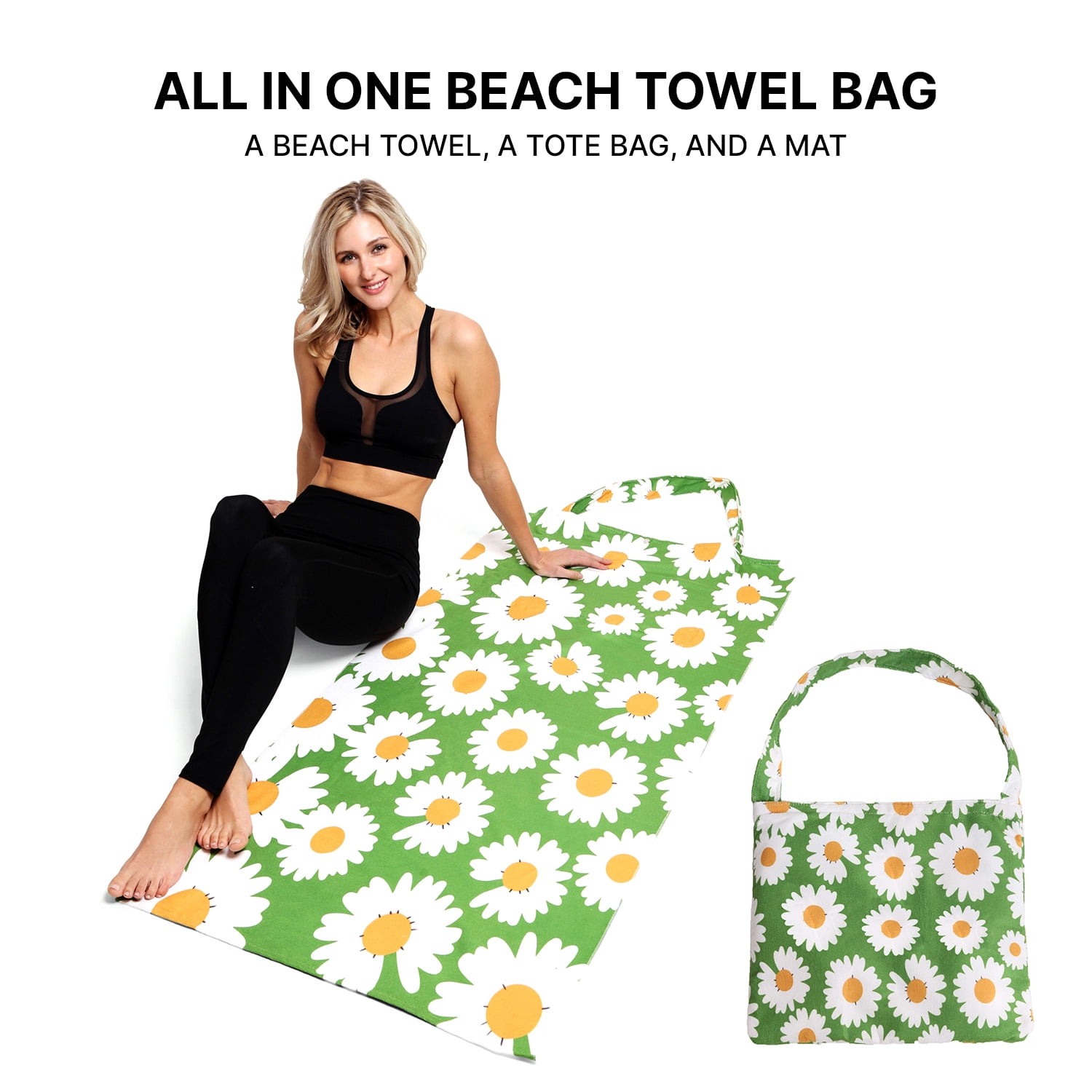 Women's Convertible Beach Towel Bag in Jungle Toucan by Grace and Lace