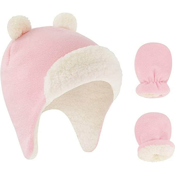 Gorro de invierno para bebé - 0-24 meses Conjunto de gorros y manoplas de invierno para bebé - Gorro de invierno para bebé niño y niña 0-6, 6-12, 12-24 meses Estrella Naciente Sombreros