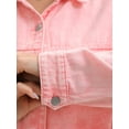 thumbnail image 5 of INSPIRE CHIC Women's Coat Denim Flat Collar Long Sleeve Button Down Casual Shacket with Pockets  L Pink, 5 of 6