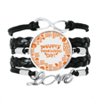 thumbnail image 1 of Thanksgiving Day Word Pattern Bracelet Love Accessory Twisted Leather Knitting Rope Wristband, 1 of 3