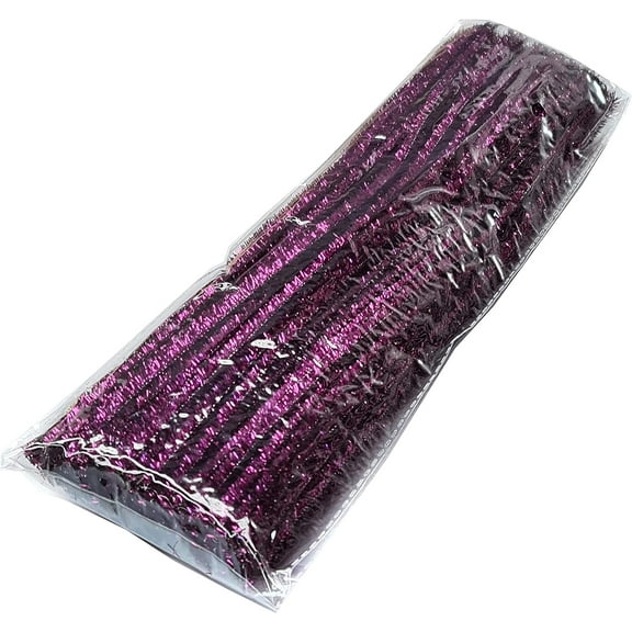 Purple Sparkle Craft Pipe Cleaners - Pack of 50