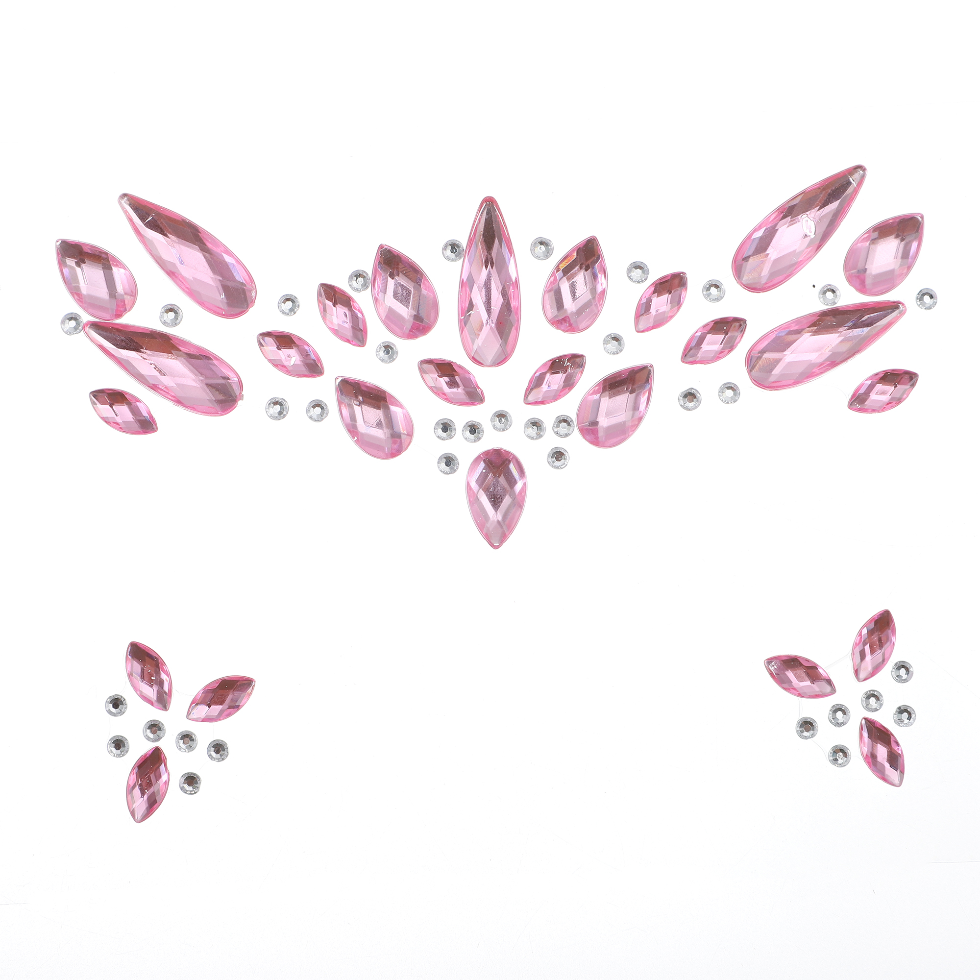 Unique Bargains Elegant Face Rhinestone Stickers for Concert and Halloween Events Pink