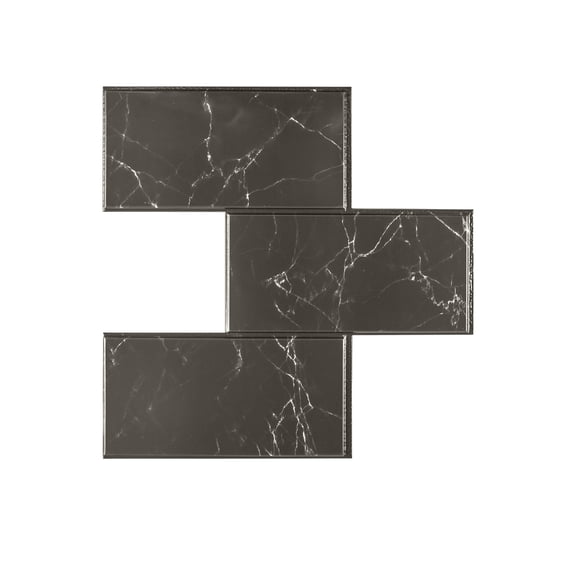 WallPops Marble Black Peel and Stick Backsplash Tiles