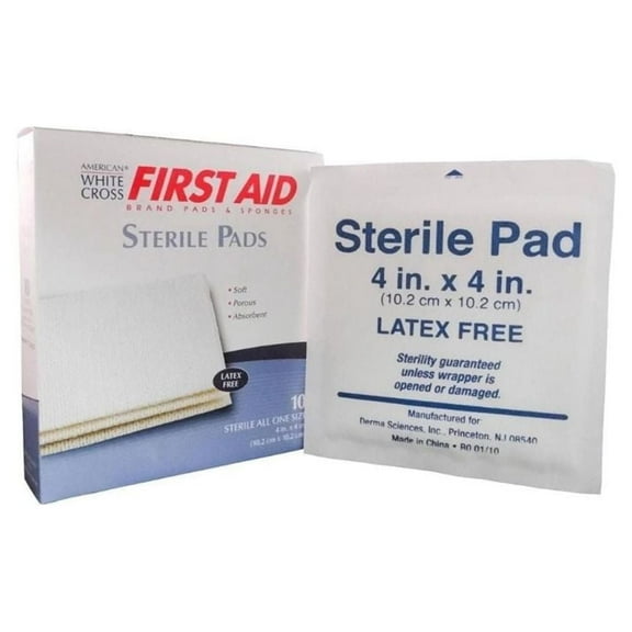 4"X4" Gauze Pads Latex-Free Sterile (10.2cm X 10.2cm) - 10 Pads/Box (4 Boxes) (MS-40410)