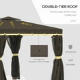 thumbnail image 4 of Outsunny 10' x 10' 2-Tier Patio Gazebo with Mesh Sidewalls, Coffee, 4 of 10
