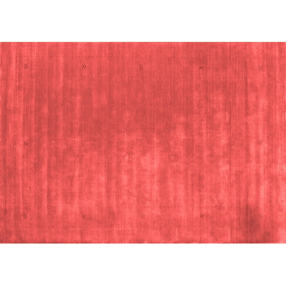 Ahgly Company Indoor Rectangle Abstract Red Contemporary Area Rugs, 2' x 5'