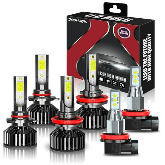 For GMC Terrain 2010-2015 6000K White LED Headlight Hi-Lo Beam Fog Lights Bulbs