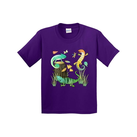 Inktastic Cute Lizards Hanging out Youth T-Shirt