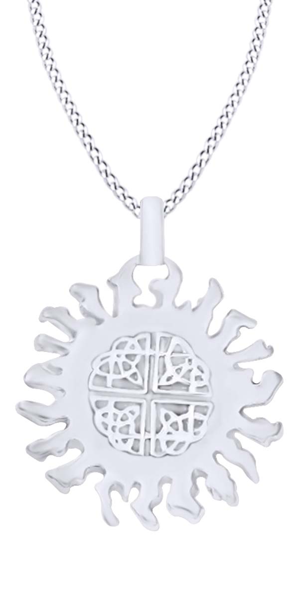 Celtic Sun Pendant Necklace In 14k 