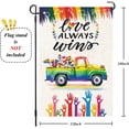 thumbnail image 2 of Pride Garden Flag LOVE ALWAYS WIN 12"x18" double Sided Burlap LGBTQ Rainbow Flag Small , Gay Flag Garden Flag for Yard Lawn Home Door Decor, 2 of 6