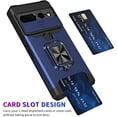 thumbnail image 2 of for Google Pixel 7 Pro Case with Camera Cover, Slide Lens Protection Phone Case with Card Holders Built-in Magnetic Kickstand Cover for Google Pixel 7 Pro TC Purple, 2 of 7
