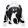 thumbnail image 6 of Jackets for Women Winter Coat Jackets Flannel Stand Collar Jacket(Yin Yang Cat Art Print,Size:S-4XL), 6 of 7