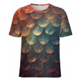 thumbnail image 5 of Mermaid Fish Scales Women's Short Sleeve Tops Casual Blouses T Shirt, 5 of 6