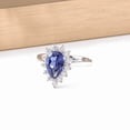 thumbnail image 3 of Bow Jewelry 1.97 Ct VVS1/D Pear Cut Moissanite Ring - Crafted in 14K White Gold Plated - Stunning Flower with Birthstone Design for Women - Ever & Ever Halo-Style Engagement Rings, 3 of 9