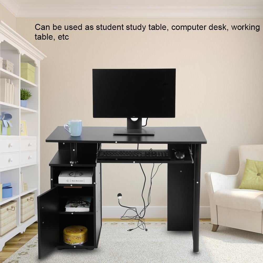Lv Life Laptop Desk Computer Modern Iron Office Student Study Table Corner Furniture With Cupboard Shelves