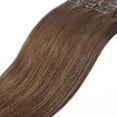 thumbnail image 4 of SAYFUT 22" Grade 6A 100% Remy Human Hair Weft Extensions Natural Straight Clip in Full Head 7 Piece 15 Clips (Light Brown), 4 of 5