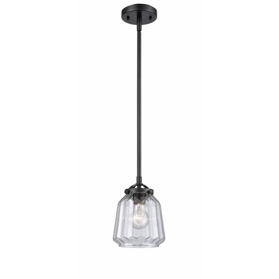 284-1S-OB-G142-LED-Innovations Lighting-Chatham-3.5W 1 LED Mini Pendant in Art Deco Style-6 Inches Wide by 7.38 Inches High Oil Rubbed Bronze Finish