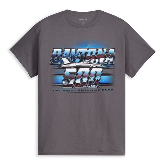 Men's Checkered Flag Sports Charcoal Daytona International Speedway 2026 Daytona 500 The Great American Race T-Shirt