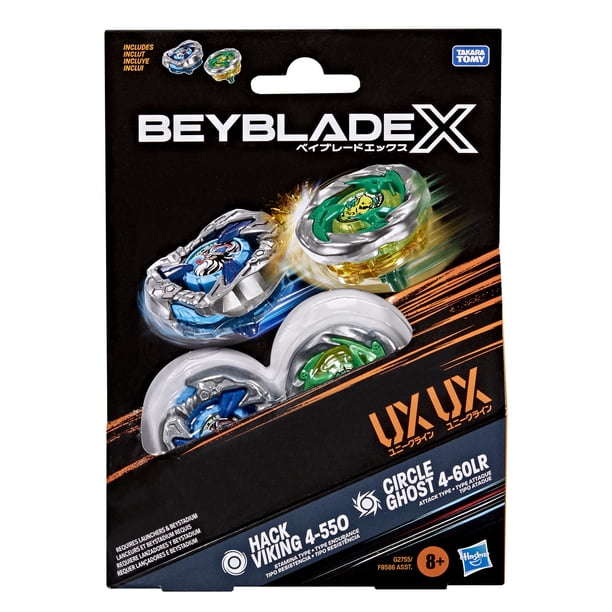 Beyblade X Circle Ghost 4-60LR UX & Hack Viking 4-55O UX Dual