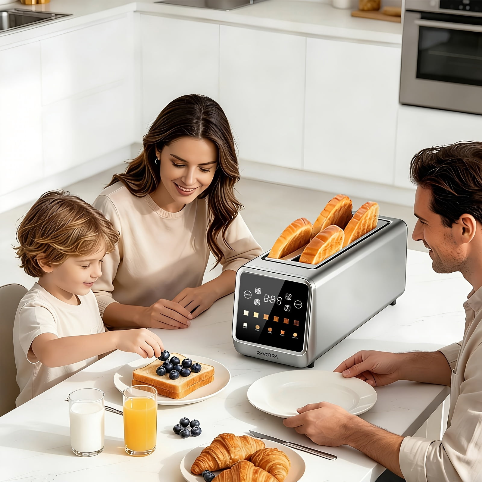 4-Slice Long Slot Toaster with LED Touchscreen, Extra-Wide Slots, Stainless Steel