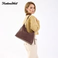 thumbnail image 4 of Montana West Hobo Bags for Women Ultra Soft Vegan Leather Ladies Crossbody Purse With Zipper, Coffee, 4 of 7