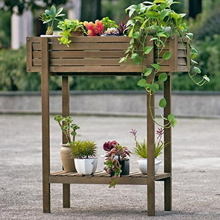 Magshion 35in Patio Flower Plant Garden Planter Elevated ...