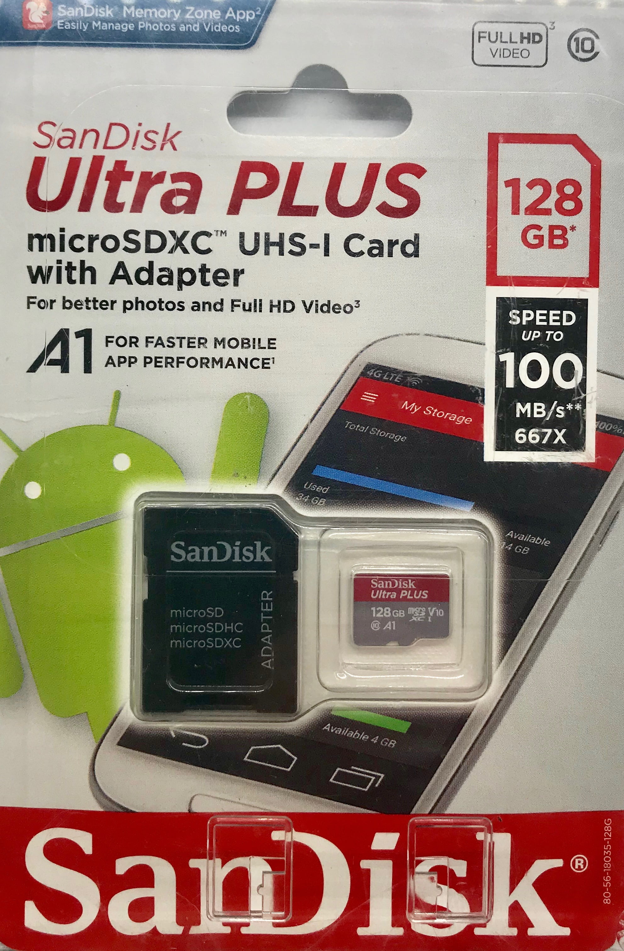 SanDisk Ultra 128GB MicroSDXC Verified for Toshiba Excite Go by SanFlash 100MBs A1 U1 C10 Works with SanDisk
