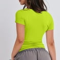 thumbnail image 5 of YDKZYMD Cute Crop Tops for Women Gym Crew Neck Short Sleeve Y2k Tight Shirt Layering Slim Fitted Teen Girls Summer Basic Tee Going Out Juniors Cute Tops Fluorescent Green S, 5 of 5