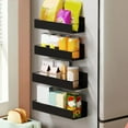 thumbnail image 6 of Magnetic Spice Rack Organizer for Refrigerator, Oven & Microwave - Black Plastic Storage Shelf with Strong Magnets, 27x8.5x5cm Kitchen Space Saver, 6 of 7