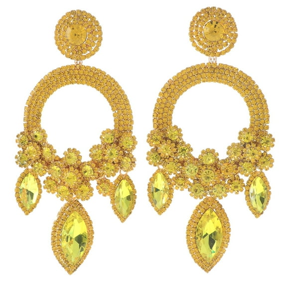 Large Rhinestone Chandelier Earrings