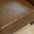 thumbnail image 5 of 29" W Modern Faux Vegan Leather Barrel Chair, PU Upholstered Tufted Accent Club Chairs with Nailhead Trim, Small Armchair for Living Room Bedroom Apartment Lounge Nursery, Coffee, 5 of 6
