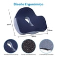 thumbnail image 4 of Cojin para Coxis y Ciatica Lumbar,Cojín para Sillas de Oficina,Cojín de Espuma Memoria para Aliviar el Dolor Lumbar,Cojín para Coxis con Diseño Ergonómico,Cojín de Asiento para Oficina,Coche(Azul), 4 of 9