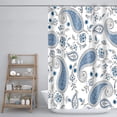 thumbnail image 2 of Cortina de ducha larga de 84 pulgadas, tela de poliéster resistente al agua, cortina de ducha de baño con diseño floral tribal bohemio, lavable a máquina para decoración de bañeras del hogar., 2 of 5