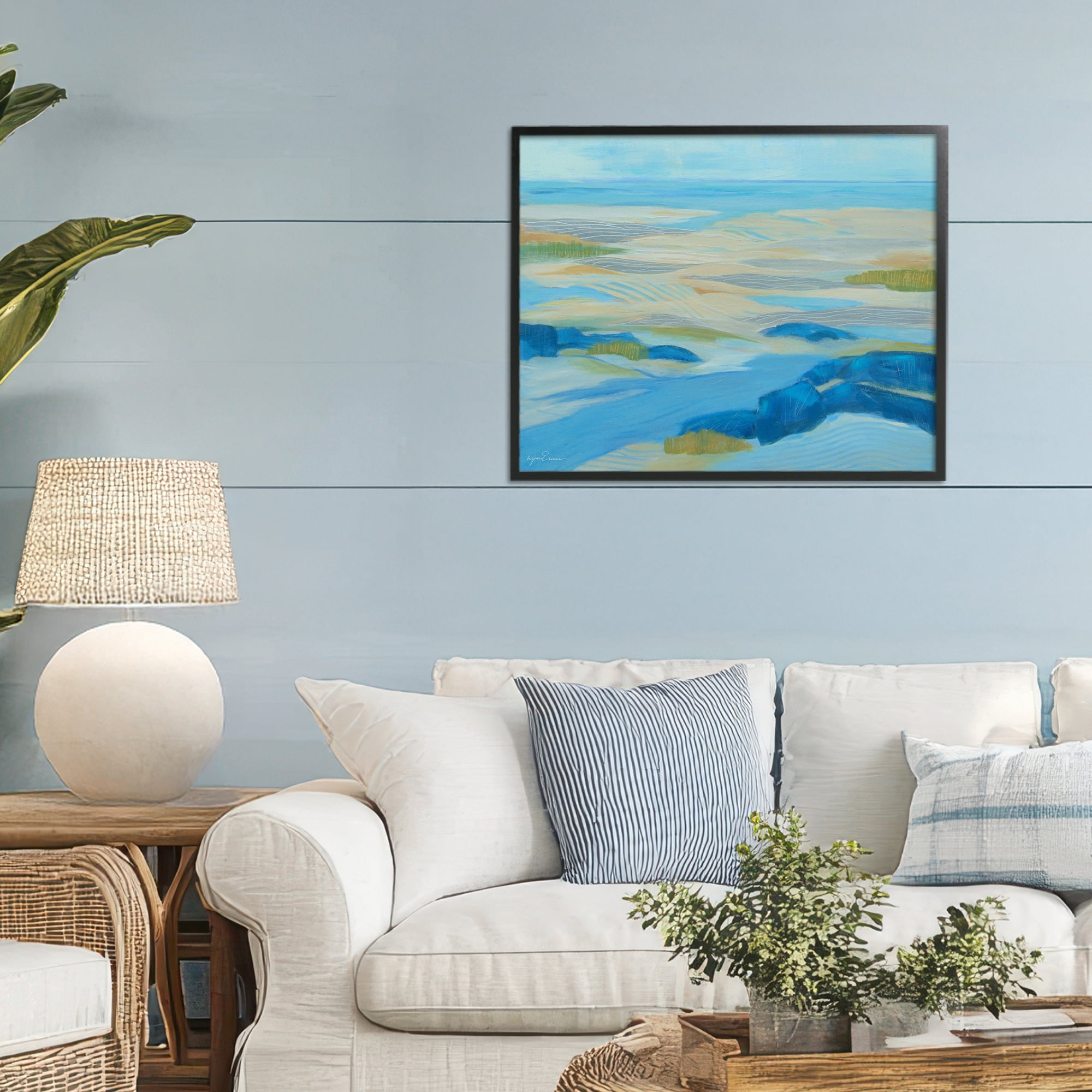 Stupell Industries Coastal Walk Among Dunes Black Framed Giclee Art, design by Lynn Ericson Fine Art