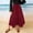 *Wine, variant on Binmer Women's Drawstring Elastic Waist Maxi Skirt with Asymmetric Hem ,Solid Color Casual Summer Long Skirt Beige,Women's Plus L