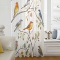 thumbnail image 6 of Watercolor Bird Sheer Curtains 63 Inches Long, Spring Multicolored Leaf Plant Branch Light Filering Curtains, Breathable Simi Curtain Privacy Drapes for Living Room Bedroom Window Treatment, 6 of 9