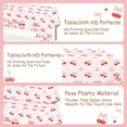 thumbnail image 2 of 3pcs Cherry Birthday Decorations Tablecloths, Large Size Cherry and Bows Birthday Decorations Table Cloth for Cherry Themed Party, 54 x 108 Inch, 2 of 6
