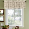 thumbnail image 3 of 2 Pack Japanese Valances for Windows Bedroom Living Room Window Treatments, Beige Farmhouse Retro Floral Leaf Pattern Rod Pocket Valance Drapes Short Kitchen Curtains Over Sink 42"x12", 3 of 8
