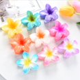 thumbnail image 3 of 2 pinzas para el pelo con forma de flor hawaiana de 8 cm, accesorios para la cabeza, horquilla acrílica con forma de cangrejo, decoración para fiestas de cumpleaños y bodas, 3 of 6