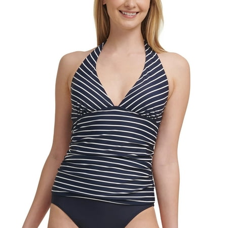 Tommy Hilfiger SAIL AWAY STRIPE Striped Halter Tankini Swim Top, US 2X-Large