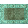 thumbnail image 1 of Ahgly Company Indoor Rectangle Persian Turquoise Blue Traditional Area Rugs, 7' x 9', 1 of 4