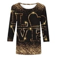 thumbnail image 4 of Wycnly Valentines Shirts for Women Casual Tops for Women Valentines Trendy Love Letter Print 3/4 Sleeve Pullover Spring Ladies Loose Lightweight Round Neck Blouses Weekly, 4 of 5