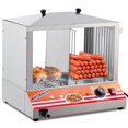 thumbnail image 1 of Yeshouse vaporera eléctrica para perritos calientes de 2 niveles, 28,5 cuartos, acero inoxidable con puertas de vidrio y separador, ideal para calentar perritos y pan, uso comercial, 1 of 8