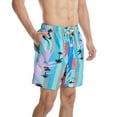 thumbnail image 5 of safuny Men's Swim Trunks Shorts Swimwear Holiday Athletic Teens Boys Clearance Beaches Hawaii Graphic Drawstring Fashion Trousers Casual Summer Relaxed Quick Dry Pants Light Blue L, 5 of 6