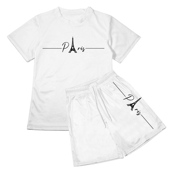 Jamsmile Toddler Boys Sports Sets Letters Print Short Sleeve Tshirts And Gym Shorts 2pcs Tracksuits Boys Activewear Outfits