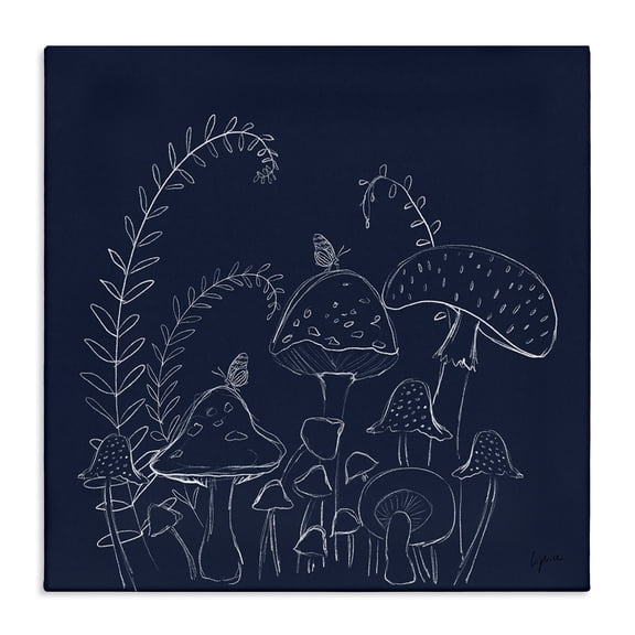 Stupell Industries Bohemian Happy Mushroom Garden Canvas Art, 17 x 17, by Lucille Price