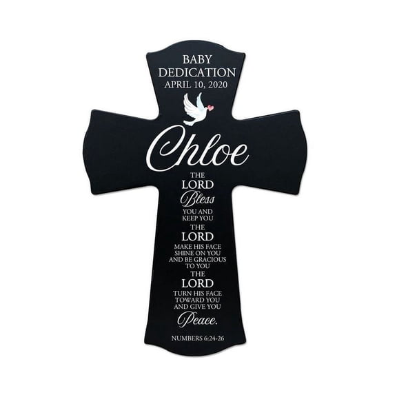 LifeSong Milestones 8x11.25in Black Wall Cross_Chloe Baby Dedication