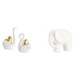 thumbnail image 1 of Figuras De Elefante Cisne, Adorno De Mesa, Artesanía, Decoración Para Parejas, Escultura De Cerámica Animal, Colección De Figuras, Estatua Coleccionable Con Almohadillas Antideslizantes, 1 of 8