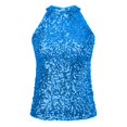 thumbnail image 4 of Women's Camisole Tank Tops Sequin Halter Solid Sparkly Party Trendy Sleeveless Summer Tops Clothes Outfits 2025, 4 of 5